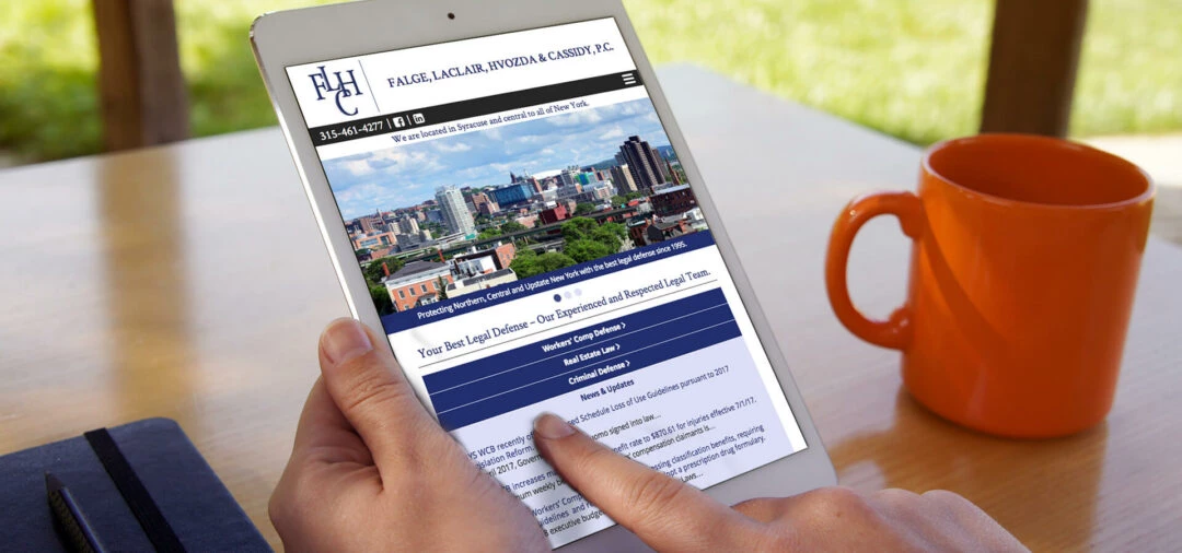 Falge, LaClair, Hvozda & Cassidy, P.C. Website on iPad